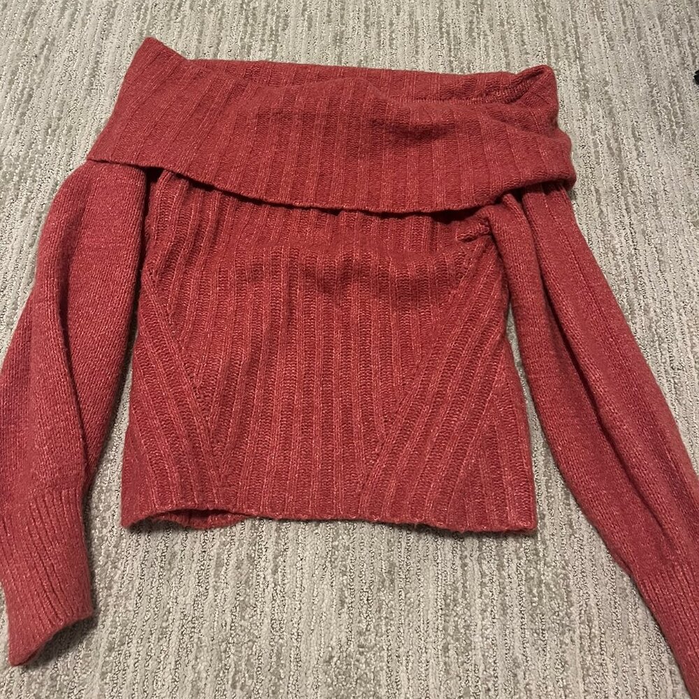 Altar'd State Off the Shoulder Dark Orange Sweater M